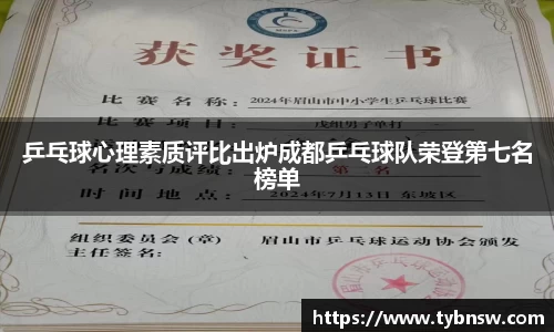 乒乓球心理素质评比出炉成都乒乓球队荣登第七名榜单